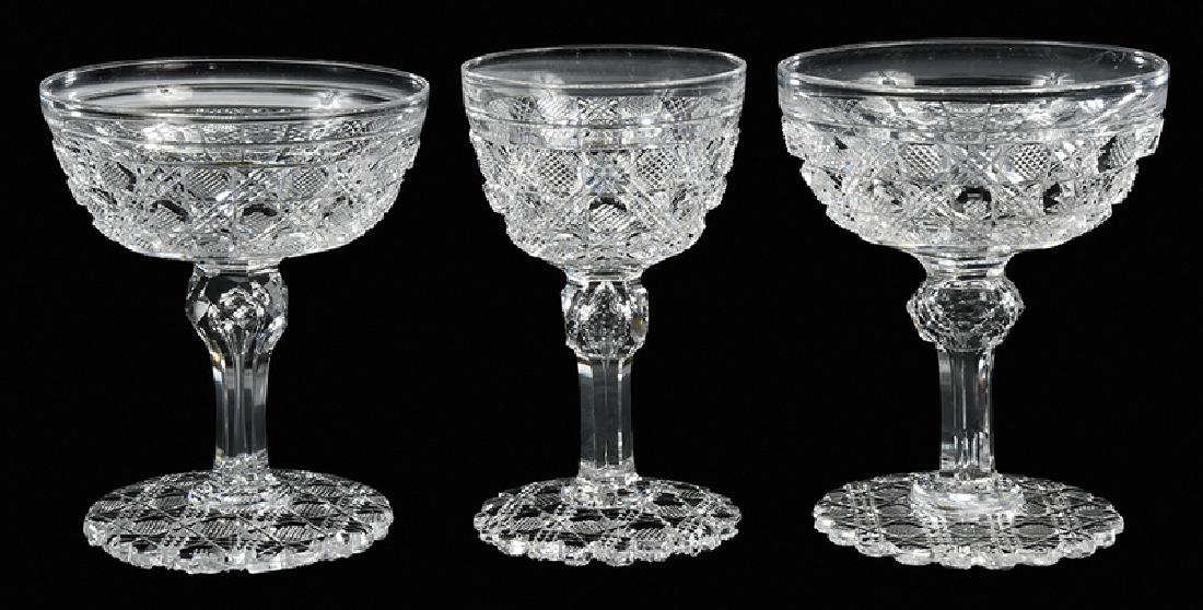 Ten Brilliant Period Cut Glass Stems