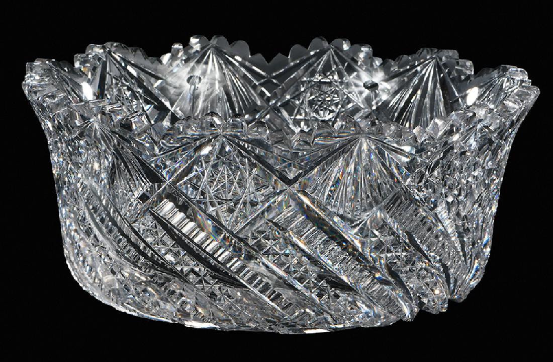 J. Hoare Brilliant Period Cut Glass Bowl: Comet pattern, J. Hoare & Co. mark, 4 in.