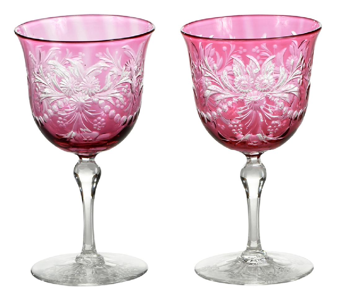 Pair Brilliant Period Cut Glass Stems (1 of 8)