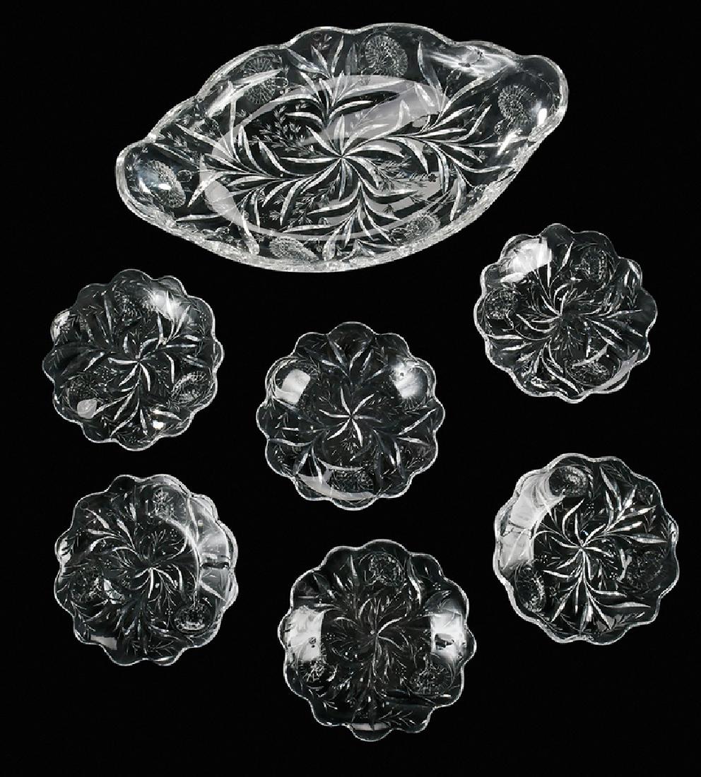 Hawkes Brilliant Period Cut Glass Ice Cream Set (1 of 12)