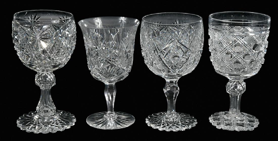 Four Brilliant Period Cut Glass Goblets (1 of 8)