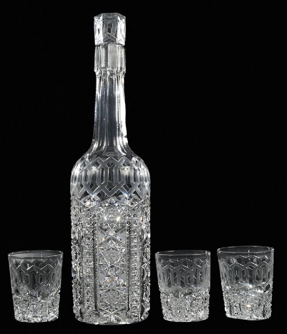 Meriden Brilliant Period Cut Glass Decanter Set (1 of 9)
