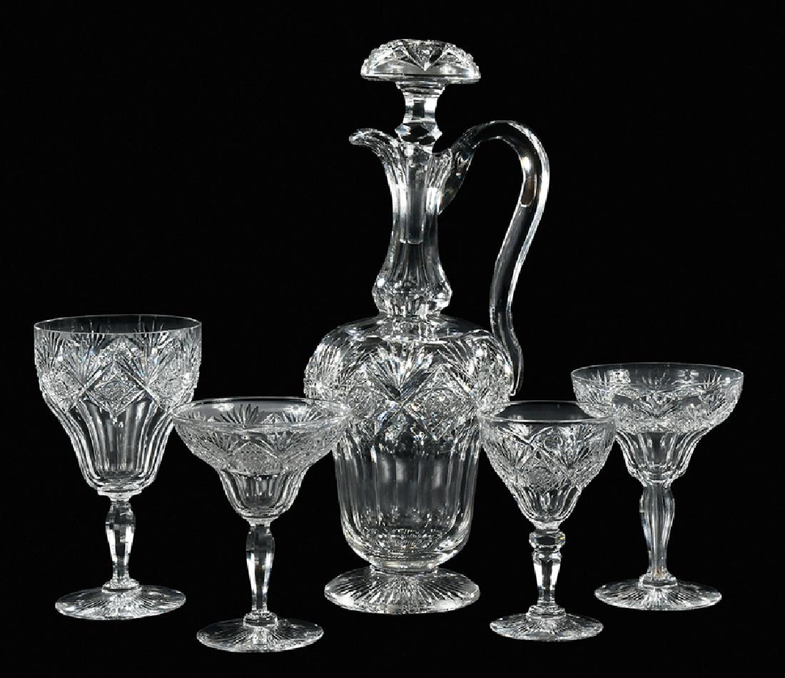 Hawkes Brilliant Period Cut Glass Decanter/Stems (1 of 9)
