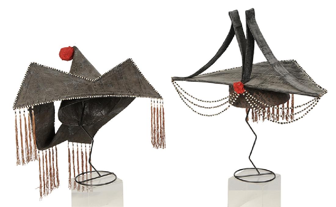 Pair of Yao Minority Hats on Stands (1 of 7)
