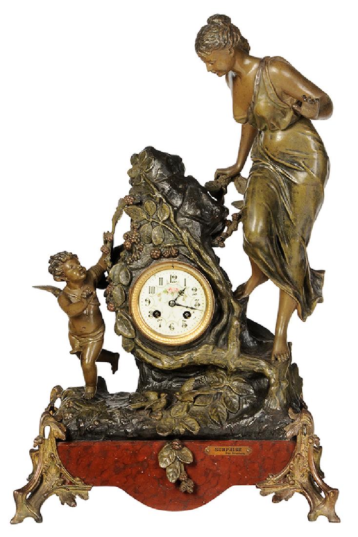French Figural Eight Day Clock after Bruchon (1 of 9)