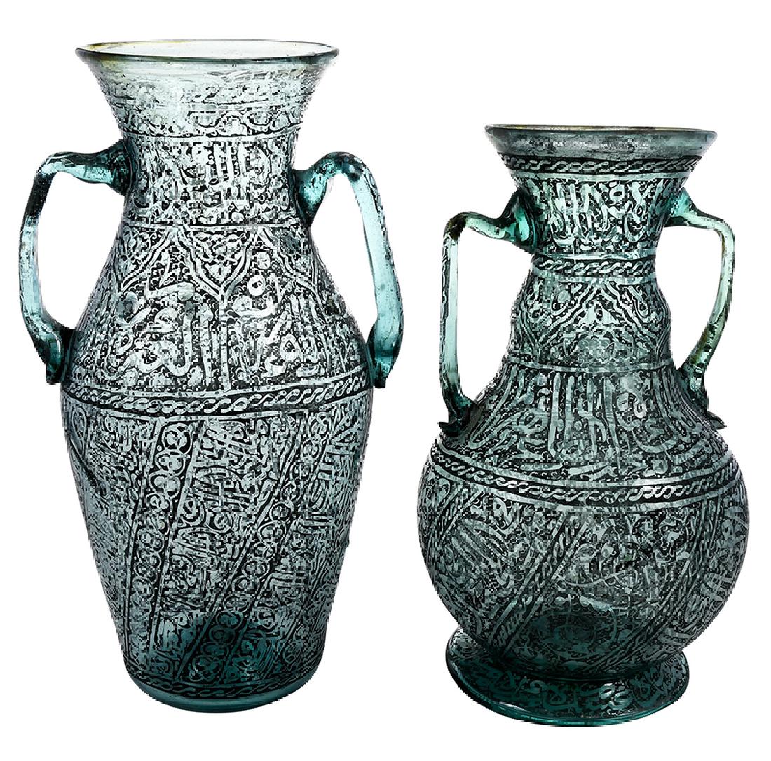 Two Persian Etched Glass Vases (1 of 10)