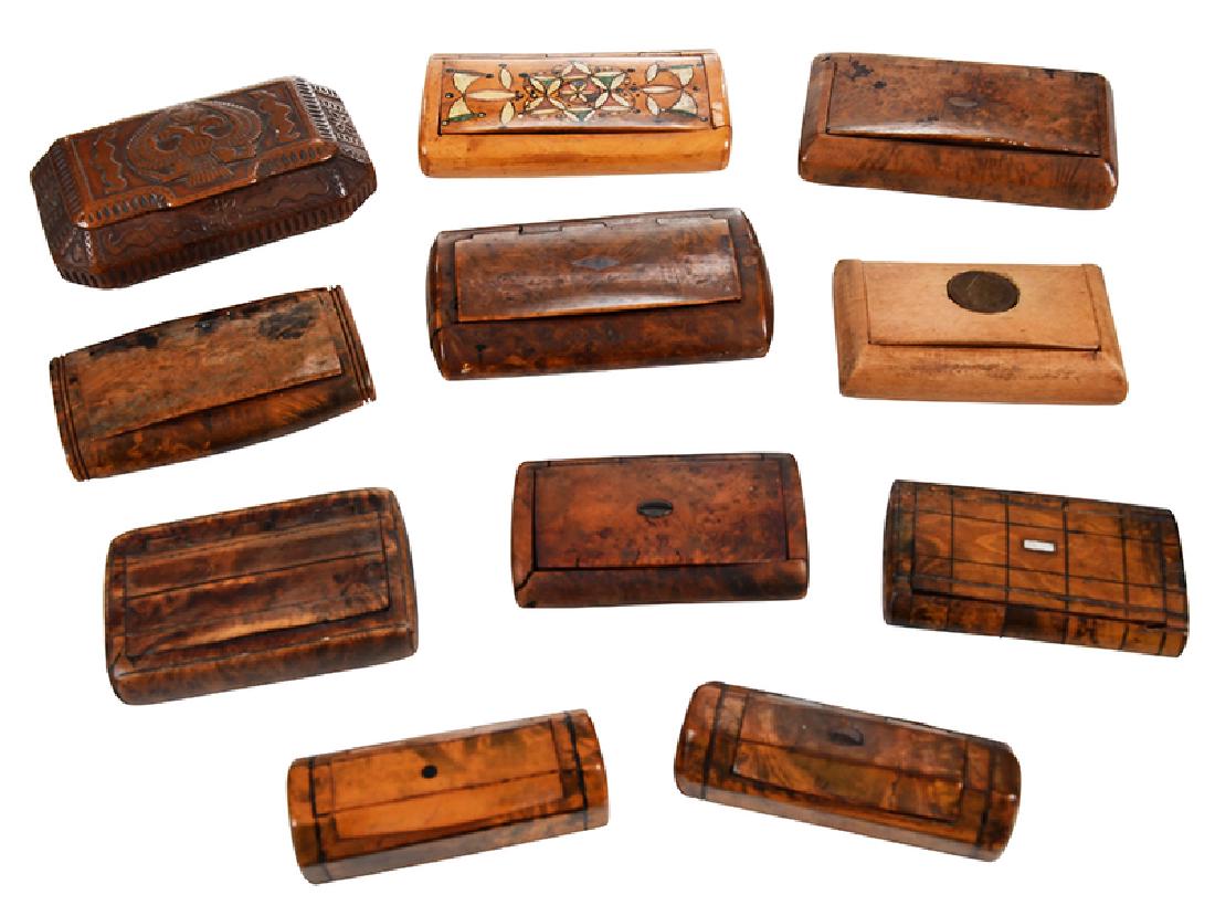11 Miniature Carved Wood Boxes (1 of 10)