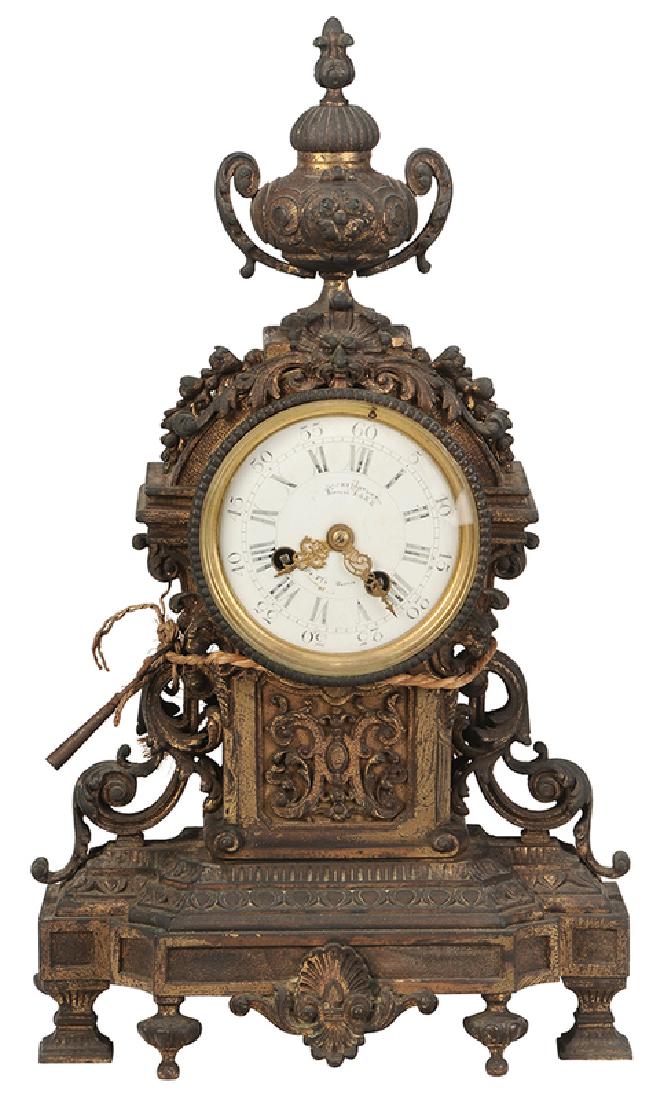 Louis XVI Style Bronze Mantle Clock (1 of 6)