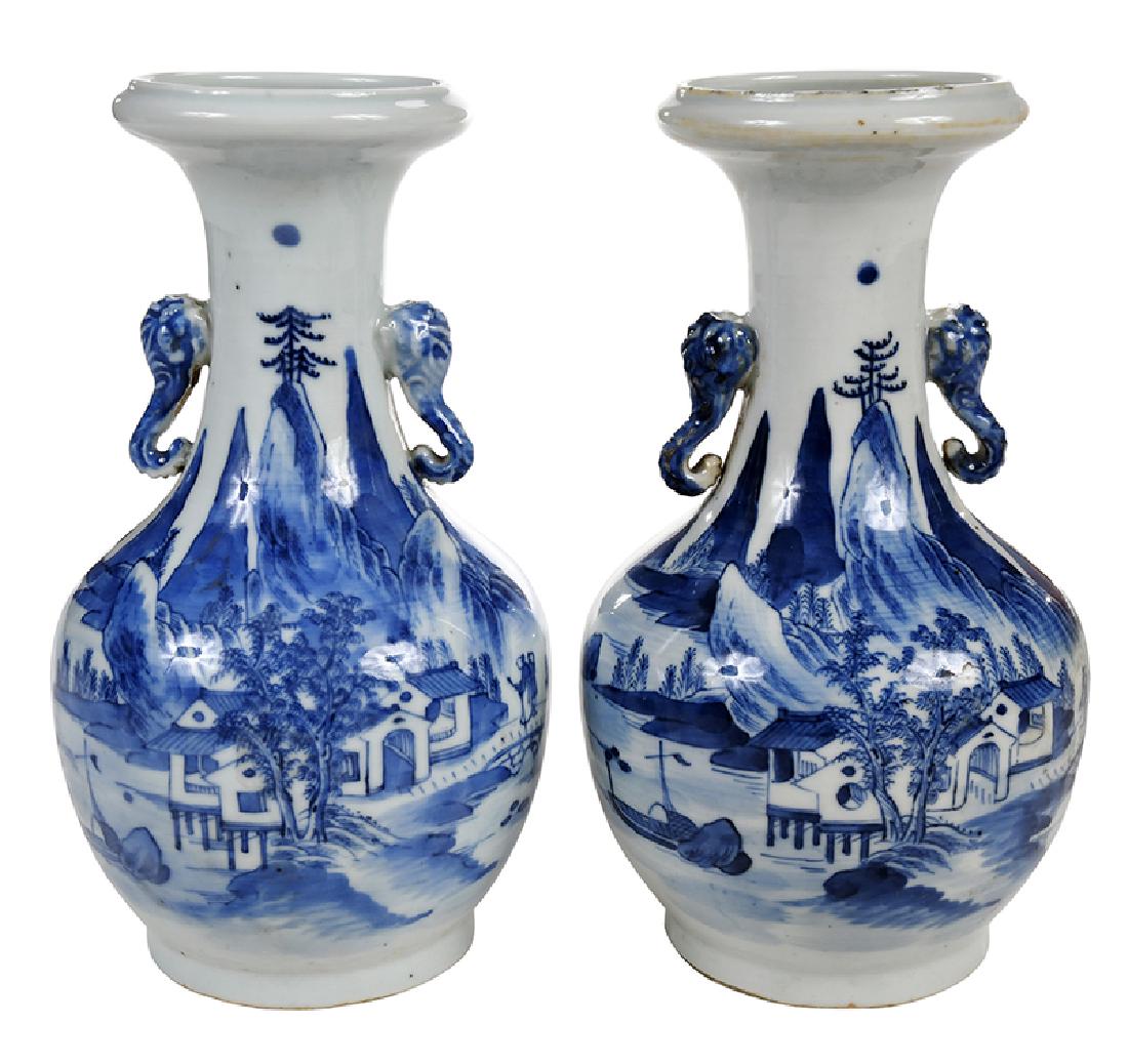 Pair Chinese Blue and White Vases (1 of 11)