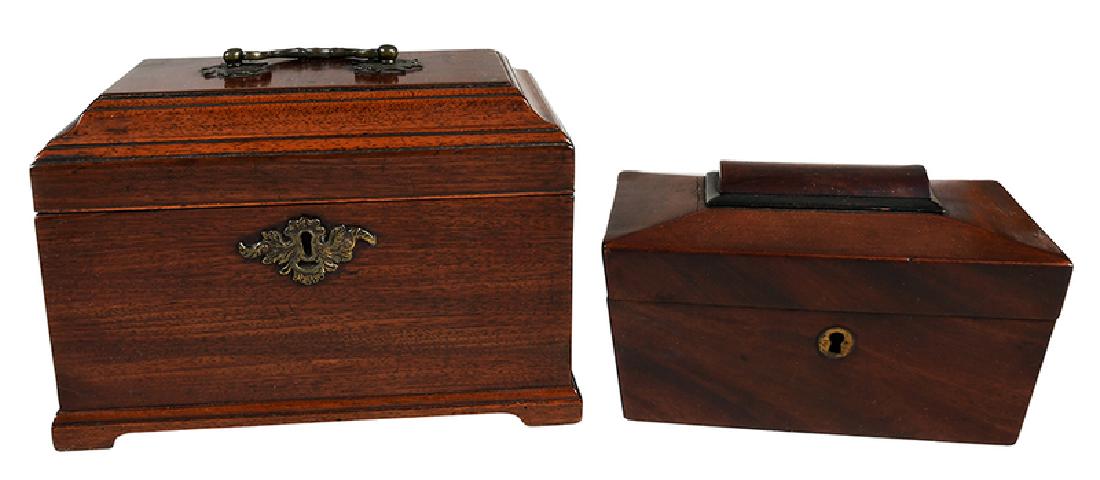 Two Georgian Mahogany Tea Caddies (1 of 6)