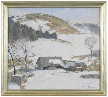 Horace Brown: (Vermont/Illinois, 1876-1949) Windswept Fields, signed lower right "Horace Brown", oil on canvas, 24 x 27 in.; gilt wood frame, 27-1/2 x 30-1/2 in.