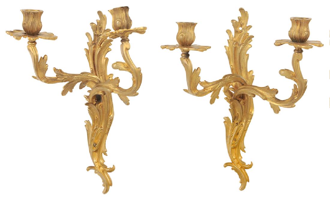 Pair of Louis XV Style Gilt Bronze Sconces (1 of 6)