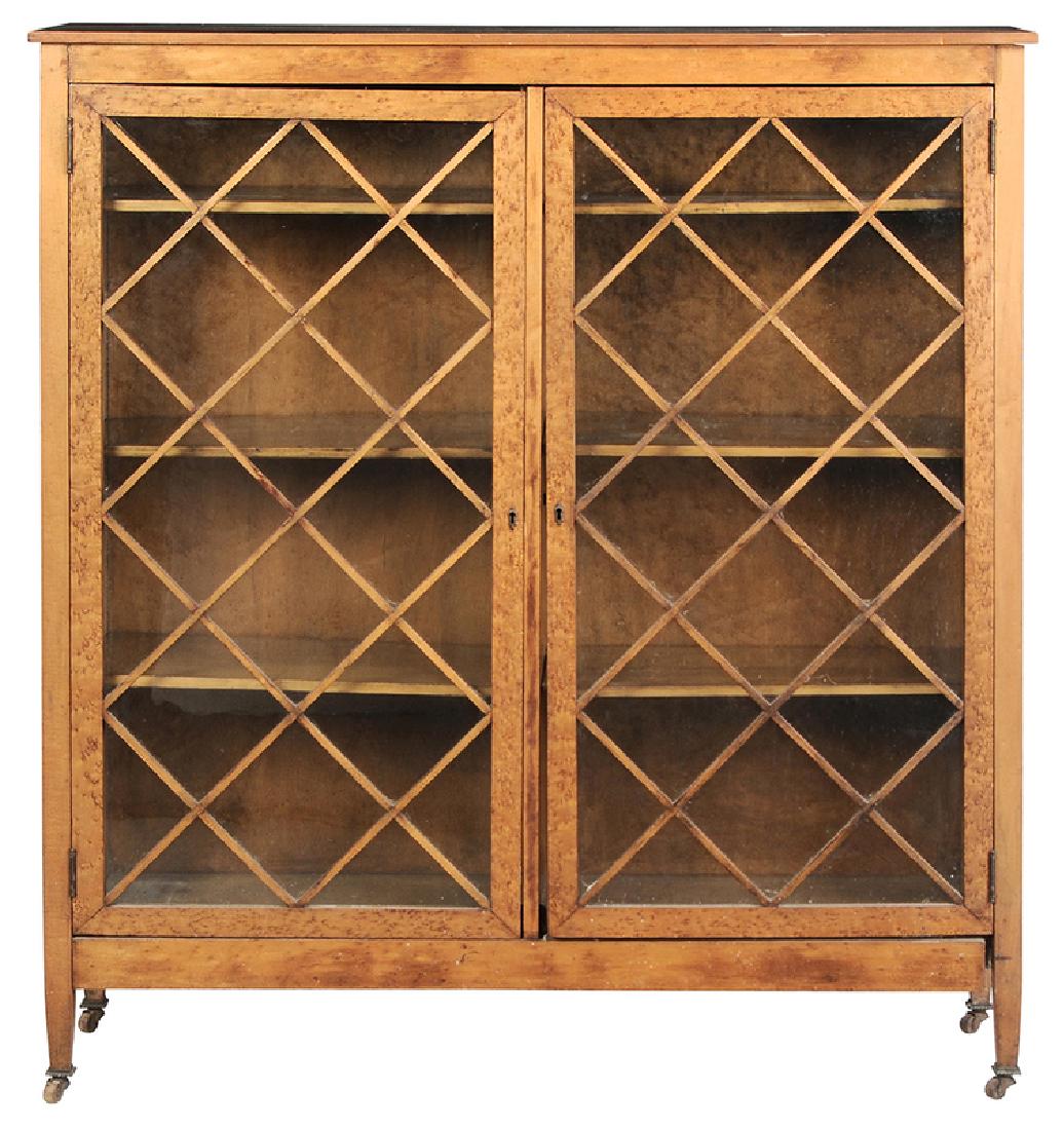 Labeled R. J. Horner Birds Eye Maple Book Case (1 of 7)