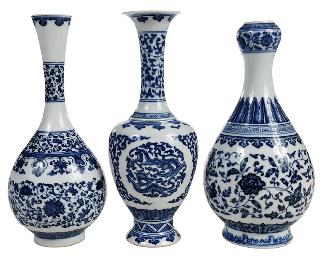 Three Chinese Blue and White Vases (1 of 10)