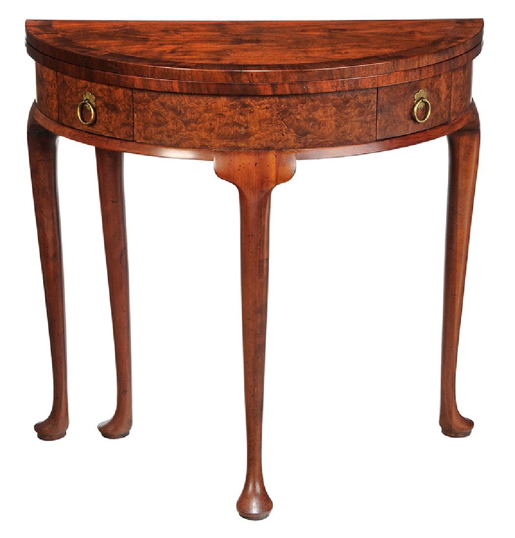 Dutch Queen Anne-Style Burlwood Games Table (1 of 6)