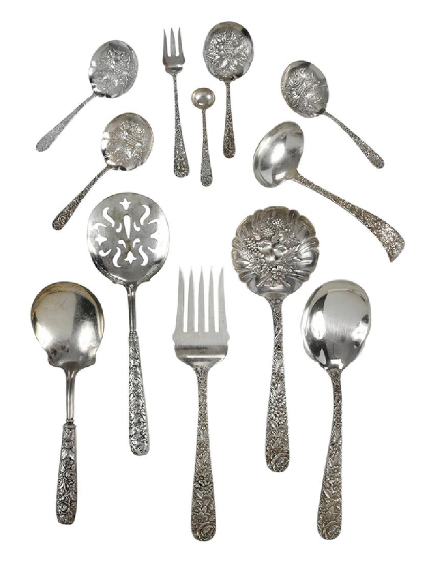 Sterling Repousse Flatware, 12 Pieces (1 of 9)