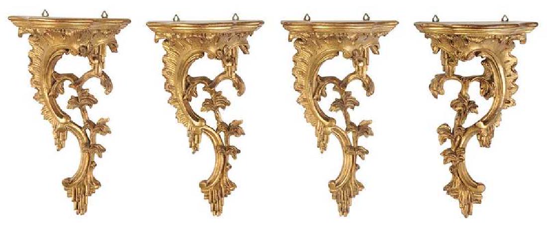 Four Continental Gilt Wall Brackets (1 of 4)