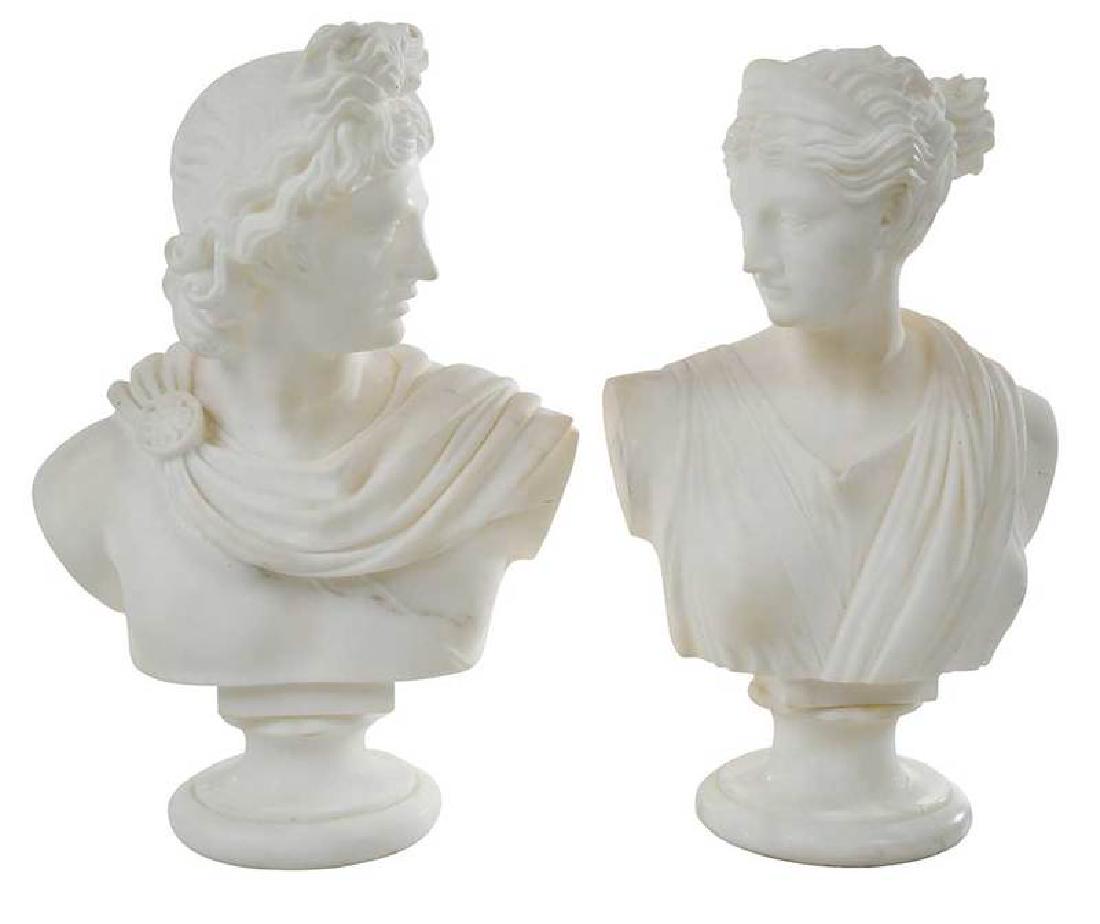 Pair of Classical Alabaster Busts (1 of 7)