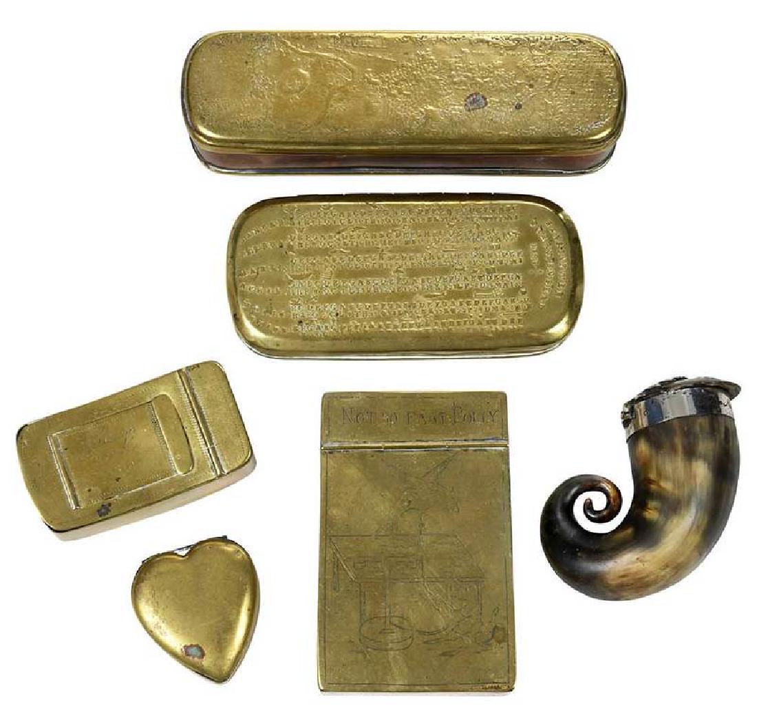 Six Etched and Figural Tobacco Boxes (1 of 13)