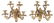 Pair Gilt Bronze Five Light Wall Sconces