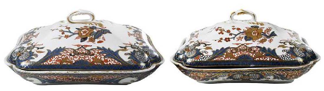 Pair Crown Derby Covered Entrees (1 of 7)