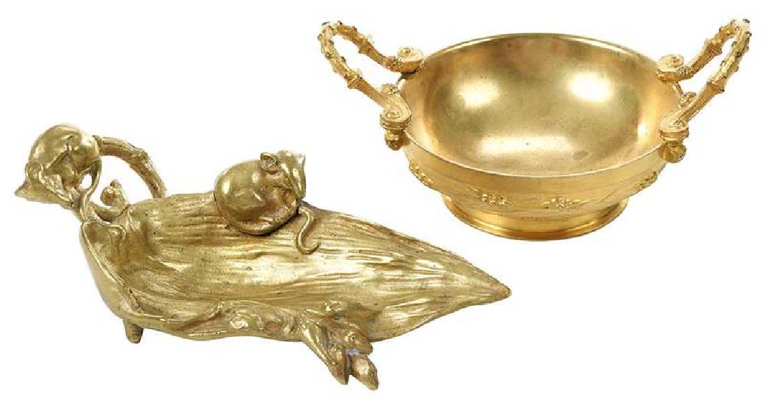 Two Gilt Bronze Small Bowls, One Barbedienne (1 of 7)