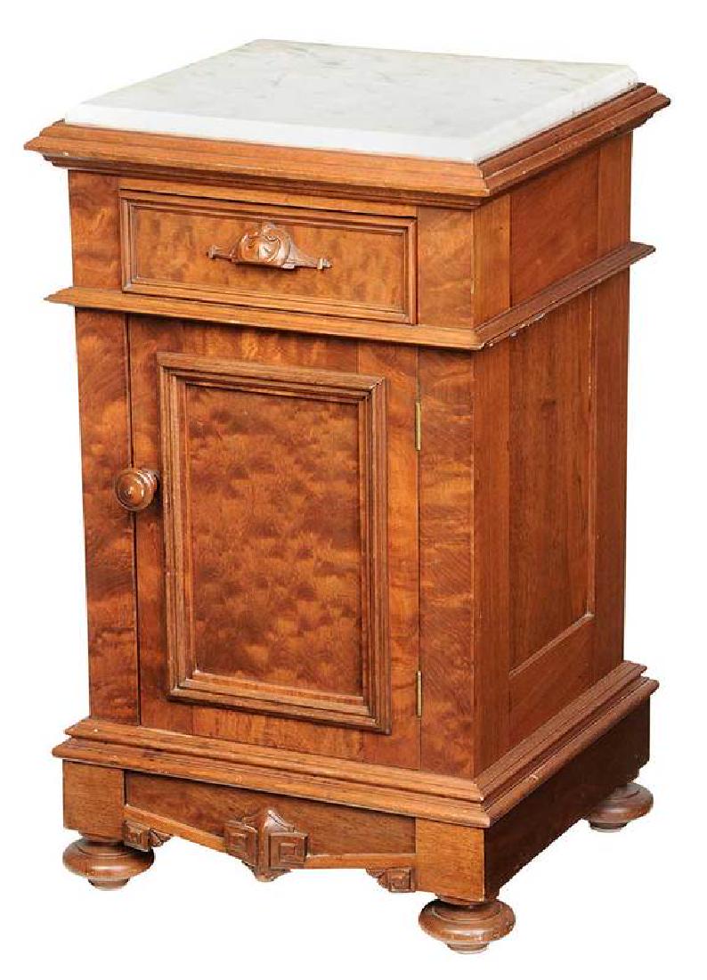 Victorian  Marble Top Bedside Table (1 of 4)