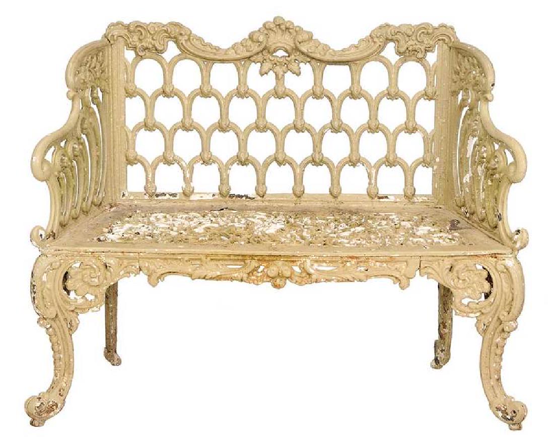 Vintage Cast Iron Painted Garden Bench (1 of 6)