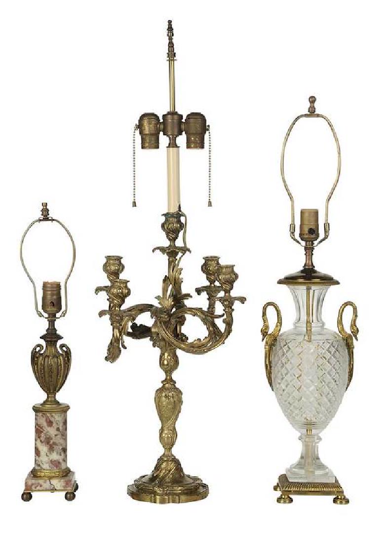 Three Gilt Bronze Table Lamps (1 of 8)