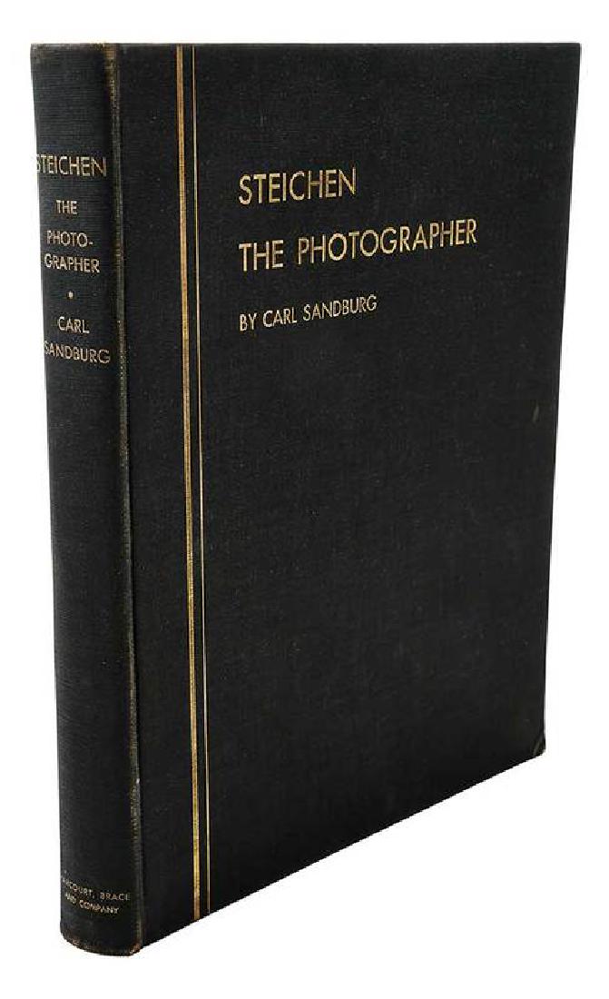 Steichen The Photographer: by Carl Sandburg, New York: Harcourt, Brace and Company, 1929, one of 925 numbered copies, signed by Carl Sandburg and Edward Steichen, specially inscribed by Sandburg to Dr. and Mrs. J. Wendell Clark