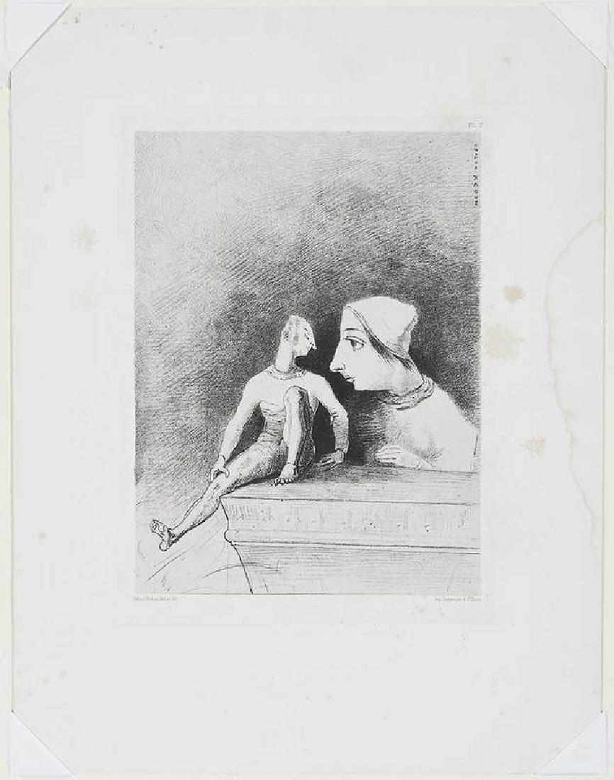 Odilon Redon: (French, 1840-1916) Felinerie from Dans le rêve, PL 7, 1879, signed in plate upper right, 17-1/2 x 13-1/2 in. (sheet); unframed