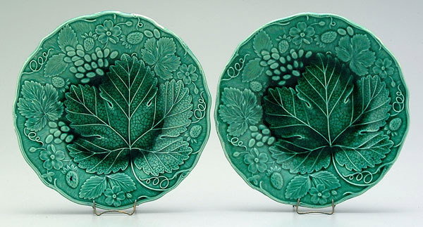 Two majolica plates