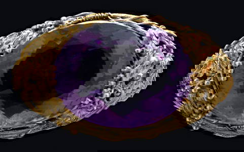 136: Vintage Tiffany amethyst brooch: