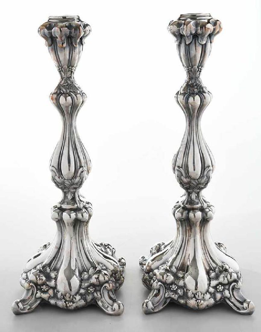 Pair of Polish Silver Candlesticks (1 of 9)
