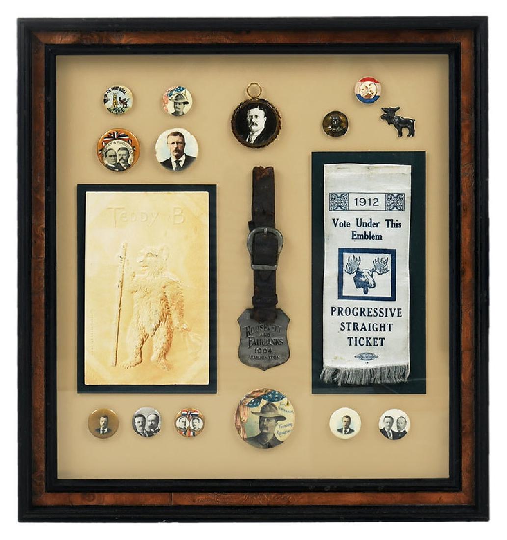 Framed Collection of Teddy Roosevelt Memorabilia (1 of 9)