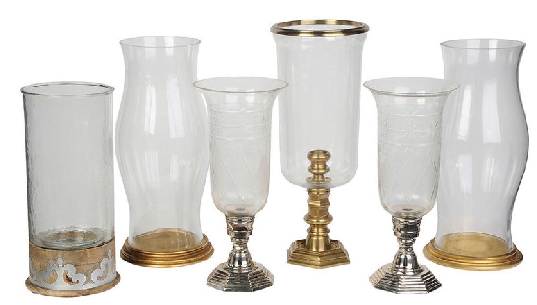 Six Hurricane Shades With Wood/Metal Bases (1 of 7)