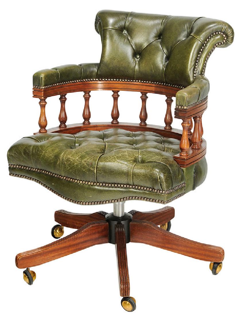 A Chesterfield Style Upholstered Desk Chair (1 of 3)