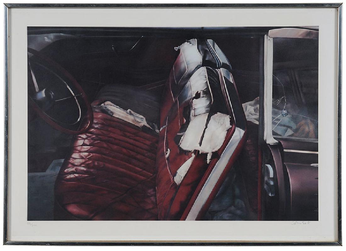 John Salt: (British, born 1937) Car Interior, edition 58/200, signed lower right "John Salt", lithograph on paper, 19-3/4 x 28-3/8 in. (sheet); modern frame, 21-1/2 x 30 in.