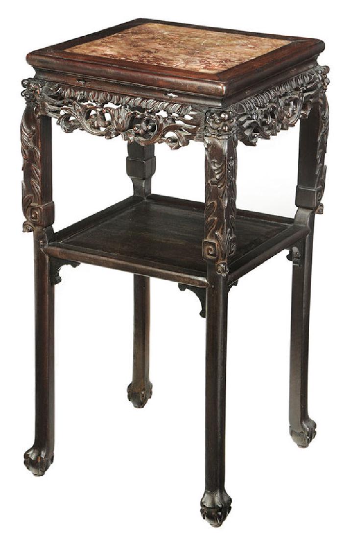 Chinese Table With Marble Insert (1 of 4)