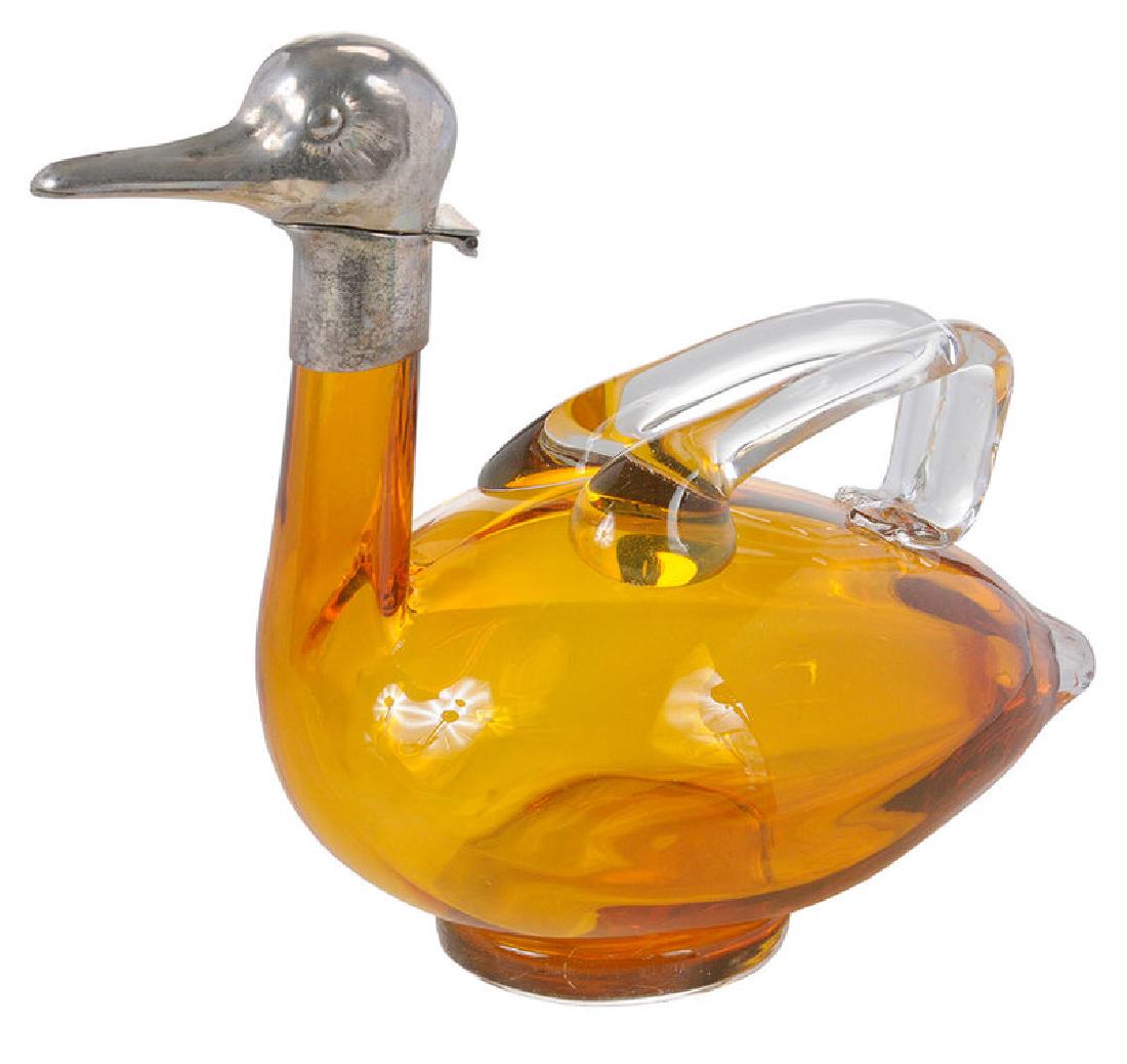 Duck Form Silver and Glass Ewer (1 of 6)