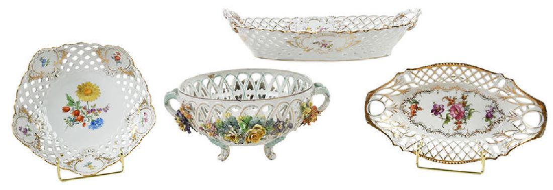 Four Floral Decorated Porcelain Baskets (1 of 16)