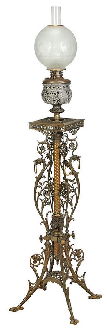 Aesthetic Brass Banquet Lamp With Globe (1 of 5)