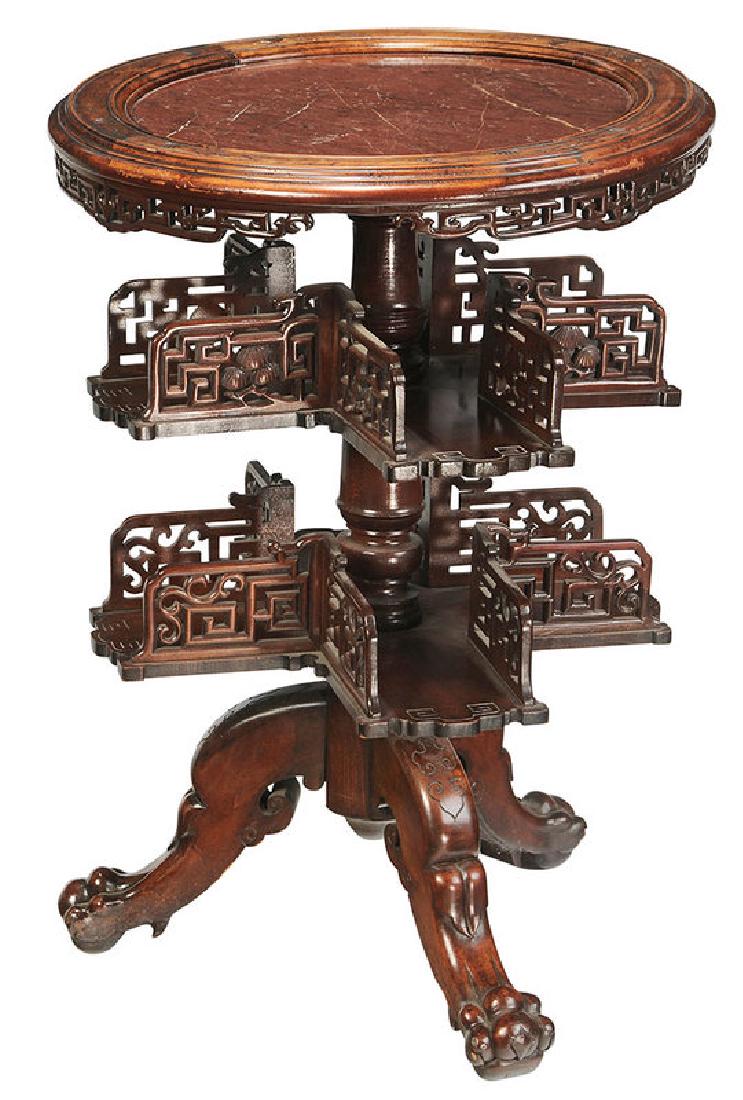 Chinese Style Marble Top Rotating Book Stand (1 of 4)