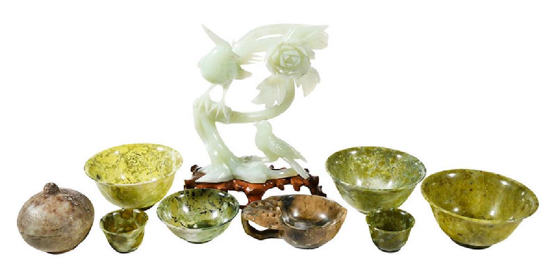 Nine Carved Hardstone Asian Objects (1 of 11)