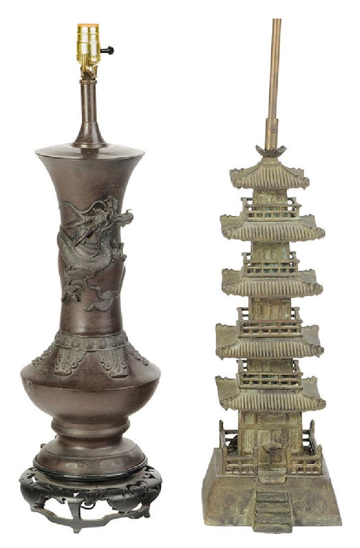 Two Asian Bronze Lamps (1 of 8)