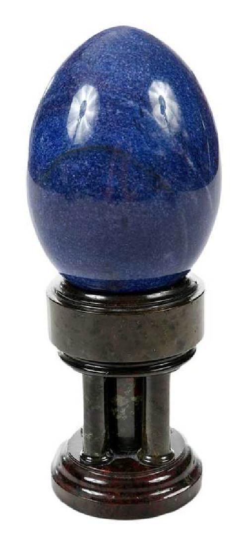 Grand Tour Style Sodalite Egg and Agate Pedestal (1 of 9)