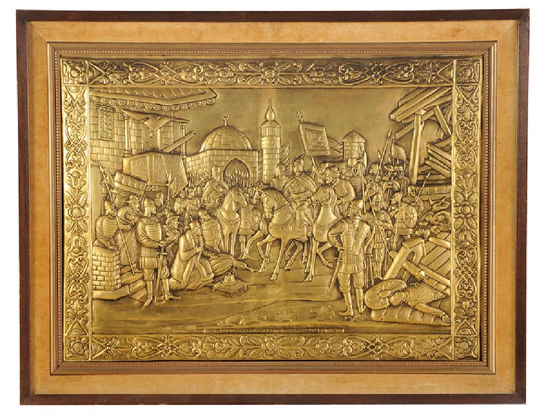 Large Russian Brass Relief Scene (1 of 7)