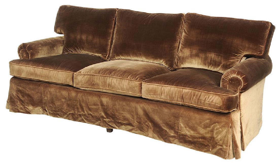 A Modern Velvet Upholstered Sofa (1 of 4)