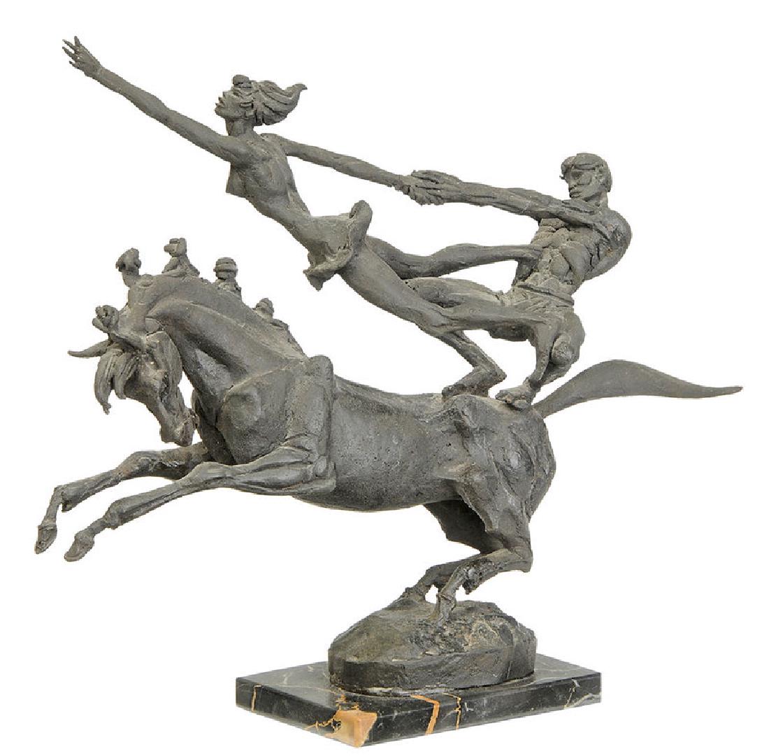 Frank Eliscu: (New York/Florida, 1912-1996) Circus Dancers on Horseback, signed in base "Eliscu", patinated bronze, 10 in.with marble base