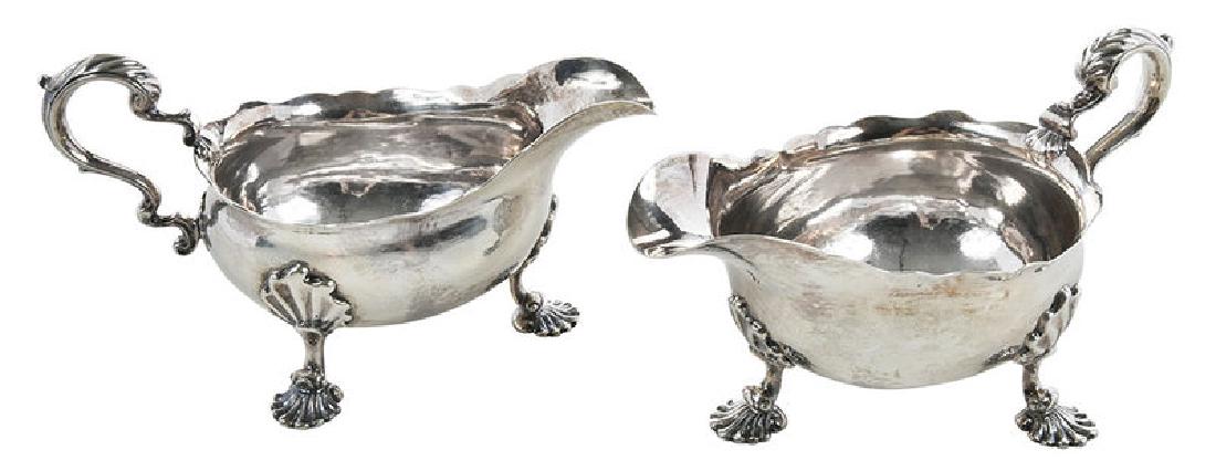 Pair George II English Silver Sauce Boats (1 of 13)